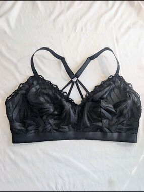 aerie Lace Bralette with Strappy Back - Black